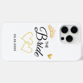 Coques Case-Mate iPhone Date de mariage de la mariée, design élégant (Verso (horizontal))