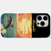 Coques Case-Mate iPhone Dauphin sautant gracieusement à travers l'océan (Verso (horizontal))