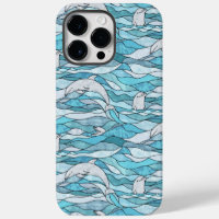 Dauphins de verre tendu de l'océan bleu