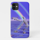Coques Case-Mate iPhone Dauphins et arc-en-ciel (Dos)