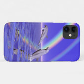 Coques Case-Mate iPhone Dauphins et arc-en-ciel (Dos (Horizontal))
