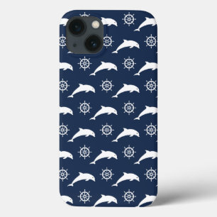 iPhone 13 Case Dauphins sur le motif de défilé