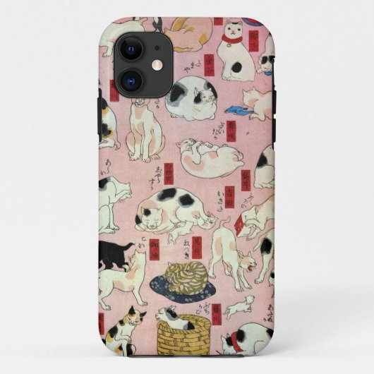 Coques Case-Mate iPhone ) de 中 de (de 其のまま地口猫飼好五十三疋, chats de 国芳 (2), (Dos)