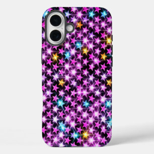 Coques iPhone 16 Plus de belles étoiles violettes colorées brillantes