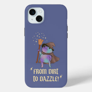 Coque iPhone 15 Mini De la boue à l'éclat Chapeau de sorcière de grenou