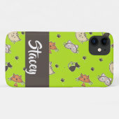 Coques Case-Mate iPhone De mignons chats en vert (Dos (Horizontal))