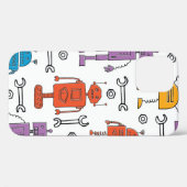 Coques Case-Mate iPhone De mignons robots à doodle. Motif sans couture. Ch (Verso (horizontal))