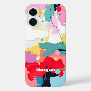 Coques iPhone 16 Déchets Abstraits de peinture, nom