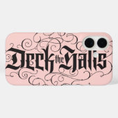 Coques Case-Mate iPhone Deck Halls Moderne Letting Blush Rose Noir (Verso (horizontal))