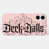 Coques Case-Mate iPhone Deck the Halls Moderne Noël Lettering rose (Verso (horizontal))
