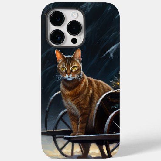 Coques Case-Mate iPhone Décor de Noël Abyssinian Snowy Sleigh Ride (Verso)