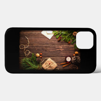 Case-Mate iPhone Case Décor de Noël avec Grange Bois et Pin