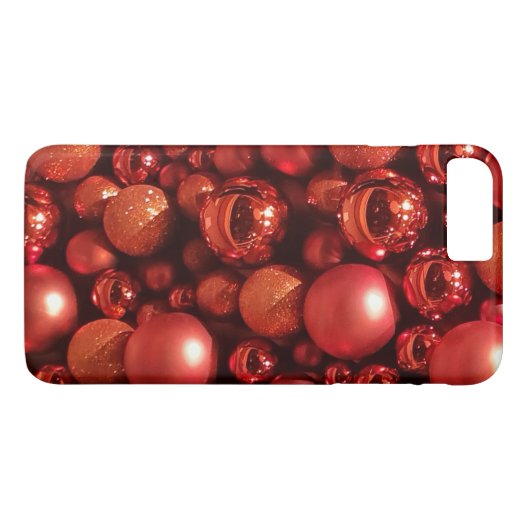 Coques Case-Mate iPhone Décor de Noël Baubles rouges (Dos (Horizontal))