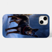 Coques Case-Mate iPhone Décor de Noël Kelpie Snowy Sleigh (Verso (horizontal))