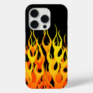 Coque iPhone 15 Pro Décor Flammes de Course Classiques sur un