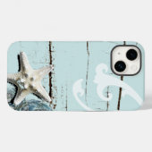 Coques Case-Mate iPhone Décor romantique Elégant bleu Seashell Beach (Verso (horizontal))