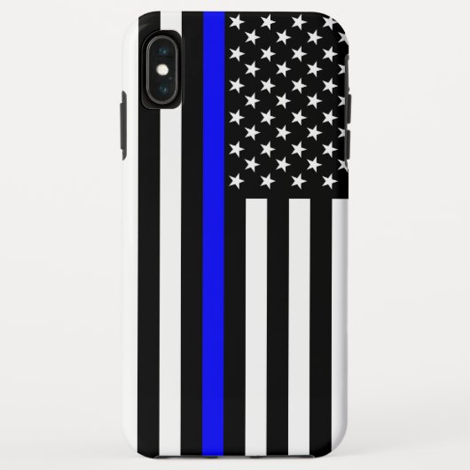 Coques Case-Mate iPhone Décoration de drapeau américain Thin Blue Line (Dos)