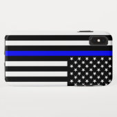 Coques Case-Mate iPhone Décoration de drapeau américain Thin Blue Line (Dos (Horizontal))