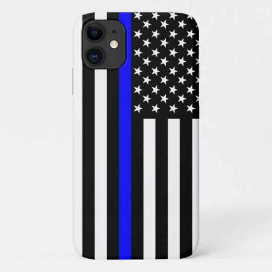 Coques Case-Mate iPhone Décoration de drapeau américain Thin Blue Line (Dos)