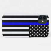 Coques Case-Mate iPhone Décoration de drapeau américain Thin Blue Line (Dos (Horizontal))
