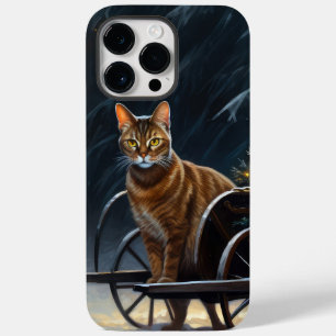 Coque Pour Pour iPhone 14 Pro Max Décoration de Noël pour Traîneau enneigé abyssin