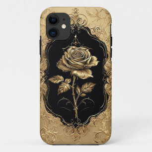 Case-Mate iPhone Case Décoration de rose embellie dorée