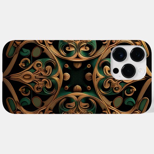 Coques Case-Mate iPhone Décoration Motif en bronze vert (Verso (horizontal))