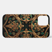 Coques Case-Mate iPhone Décoration Motif en bronze vert (Verso (horizontal))