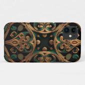 Coques Case-Mate iPhone Décoration Motif en bronze vert (Dos (Horizontal))