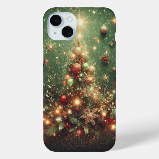 COQUES Case-Mate iPhone DÉCORATIONS DE FÊTES ROUGE VERT OR ARGENTÉ (Verso)