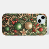COQUES Case-Mate iPhone DÉCORATIONS DE FÊTES ROUGE VERT OR ARGENTÉ (Verso (horizontal))