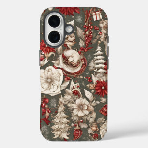 Coques iPhone 16 décorations de Noël fantaisistes de conte de fées,