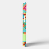 Coques Case-Mate iPhone Découpe en Patchwork Turquoise Bloc Art personnali (Verso / Droite)