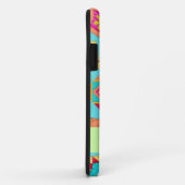 Coques Case-Mate iPhone Découpe en Patchwork Turquoise Bloc Art personnali (Dos/Droite)