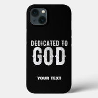 DÉDIÉ À DIEU COOL PERSONNALISABLE TEXTE BLANC