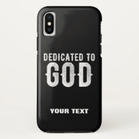 DÉDIÉ À DIEU COOL PERSONNALISABLE TEXTE BLANC