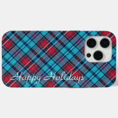 Coques Case-Mate iPhone Deep Indigo, Aqua, Red & Shades of Blue Plaid (Verso (horizontal))