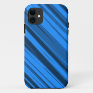 Coque iPhone 11 Deep Sky Blue Stripes Art graphique sans voile