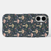 Coques Case-Mate iPhone Deep Slate Blue Fungi Seamless Pattern Academic (Verso (horizontal))