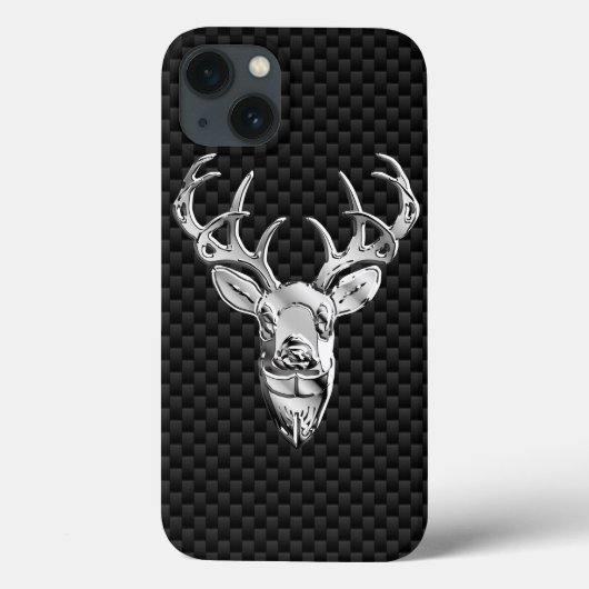 Coques Case-Mate iPhone Deer sur l'impression en fibre de carbone (Verso)
