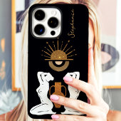 Coques Case-Mate iPhone Déesse de l'Or Glam Monogramme Personnalisé Paille