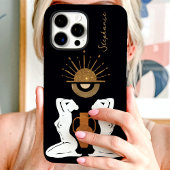 Coques Case-Mate iPhone Déesse de l'Or Glam Monogramme Personnalisé Paille