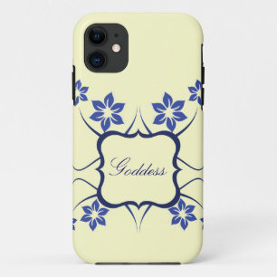 Coque iPhone 11 Déesse Floral iPhone 5 BT Coque, Bleu