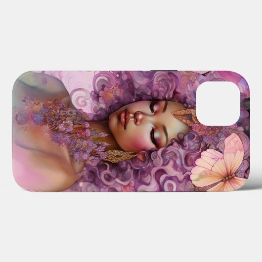 Coques Case-Mate iPhone Déesse noire Art Imaginaire rose violet (Verso (horizontal))
