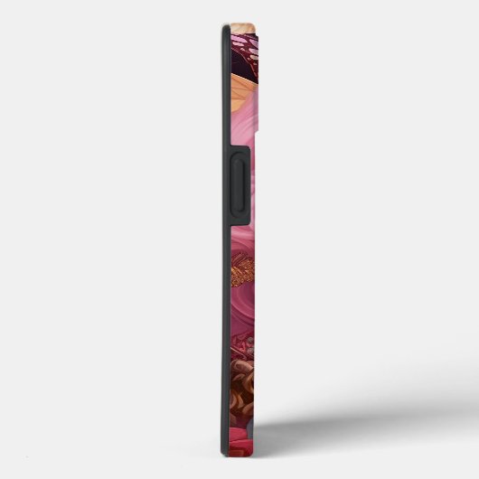 Coques Case-Mate iPhone Déesse noire en rose et or (Verso / Droite)