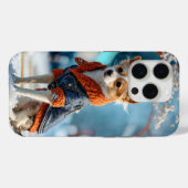 Coques Case-Mate iPhone Défilé de mode canine – Scène hivernale de dessin  (Verso (horizontal))