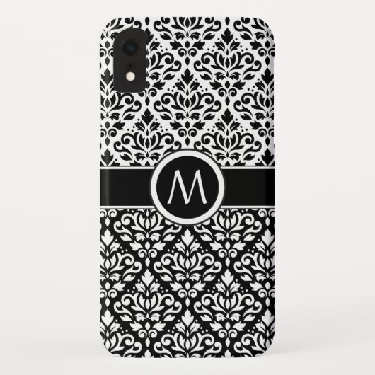 Coques Case-Mate iPhone Défiler Damask 2Part Ptn BW & Band (Personnalisé) (Dos)