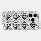 Coques Case-Mate iPhone Défiler Damask Grand Motif noir gris blanc (Verso (horizontal))