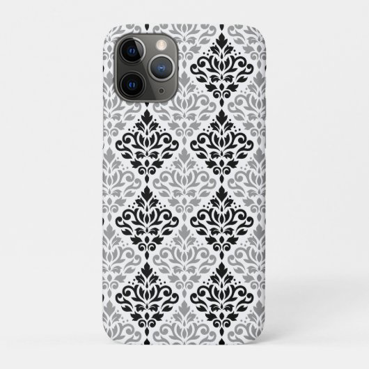 Coques Case-Mate iPhone Défiler Damask Grand Motif noir gris blanc (Dos)