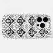 Coques Case-Mate iPhone Défiler Damask Grand Motif noir gris blanc (Verso (horizontal))